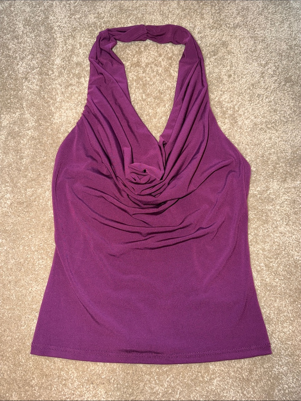 Women’s Purple Cowl Neck Halter Top